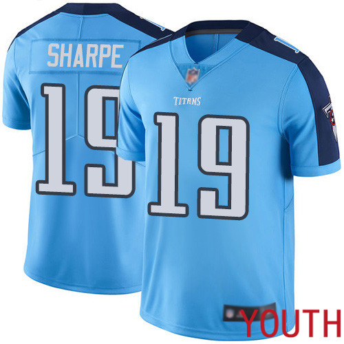 Tennessee Titans Limited Light Blue Youth Tajae Sharpe Jersey NFL Football 19 Rush Vapor Untouchable